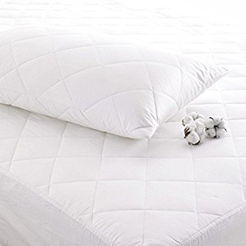 Luxury 100% Egyptian Cotton Quilted Mattress Protector Deep Fitted 38 cm 