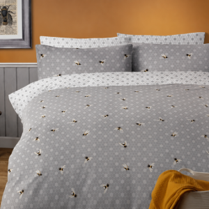 Cotton Rich Bees Printed Easy Care Duvet Cover Set 200 Thread Count