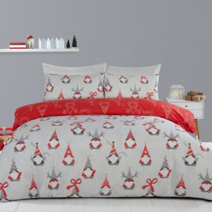 Life from Coloroll Rudy Printed Brushed Cotton Rich Duvet Cover & Pillowcase Set- Red Check with Cream Check Reverse (Copy)